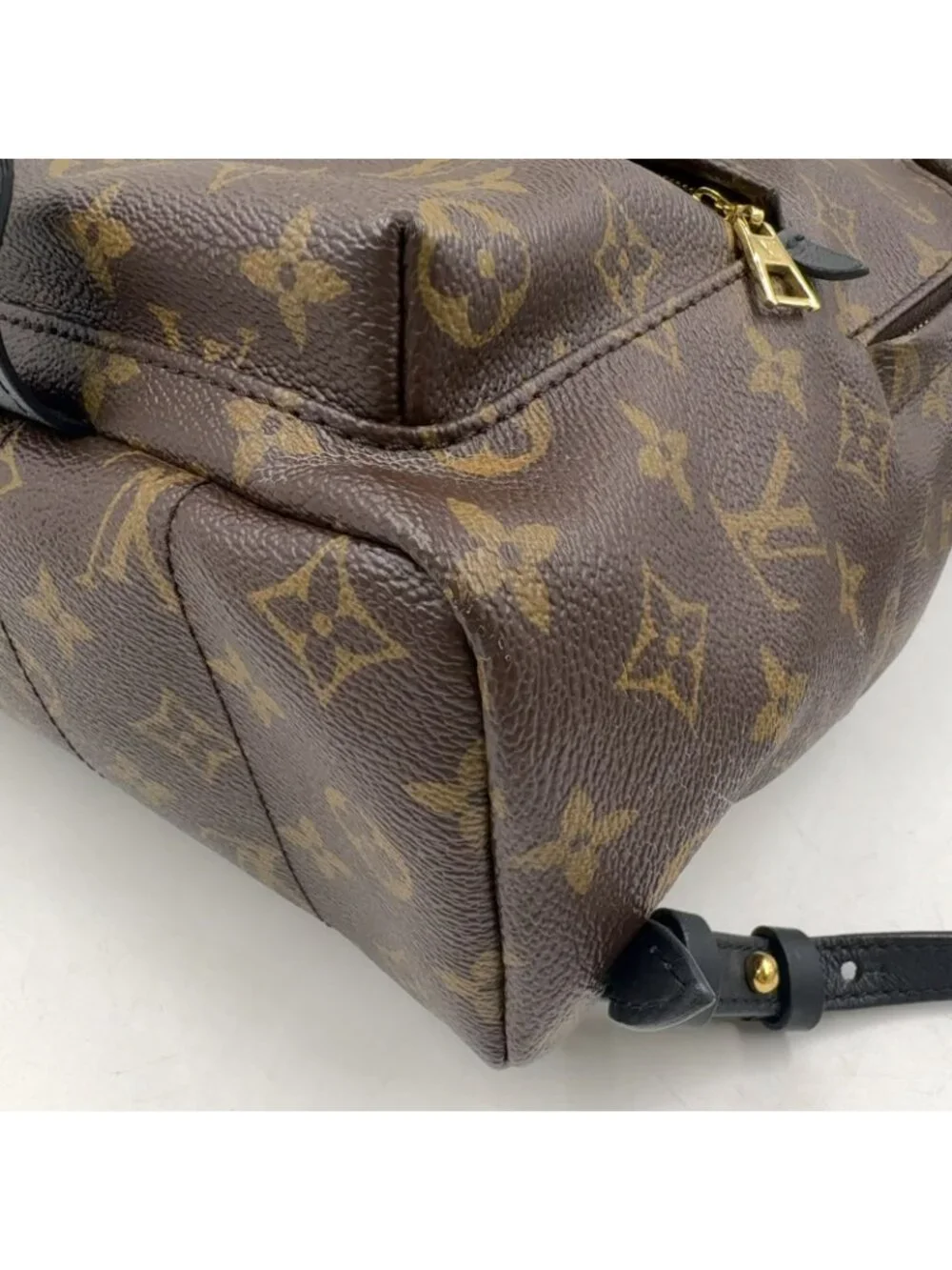 Louis Vuitton Palm Springs PM Monogram Leather Brown Black Backpack Gold